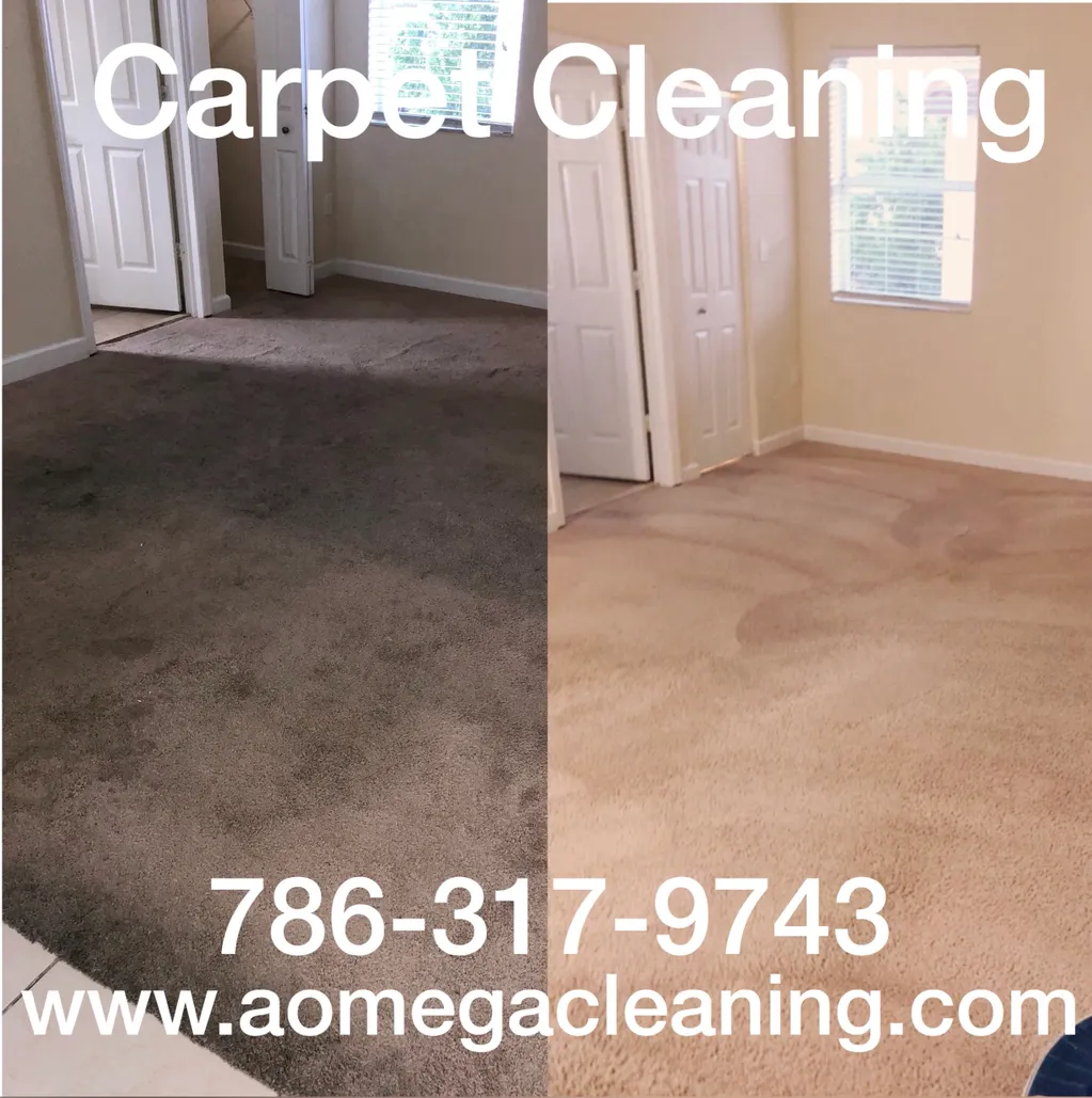 Before and after cleaning service of a carpet in miami